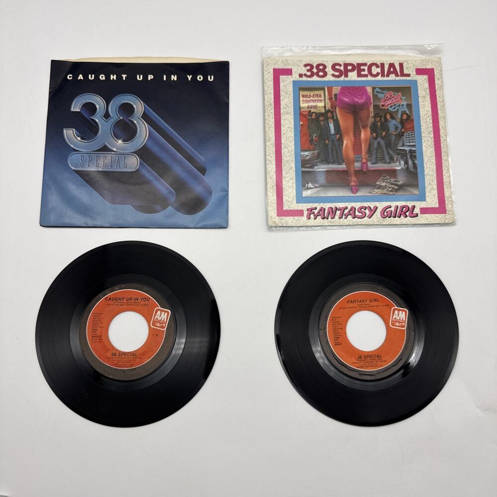 Two 38 special vinyl 45 record - Fantasy girl and caught up in you - 1980